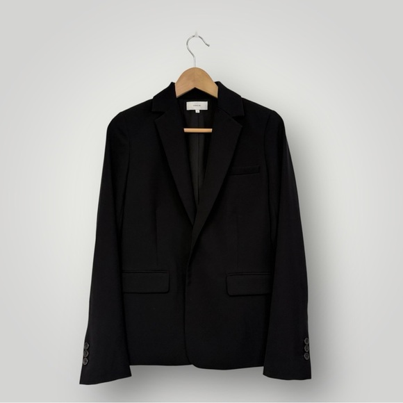 VINCE Blazer Black Single Button Black Sz 6 - Picture 1 of 10